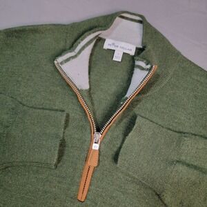Peter Millar Crown Soft 1/4 Zip Sweater Mens XL Brown Merino Wool Silk Blend